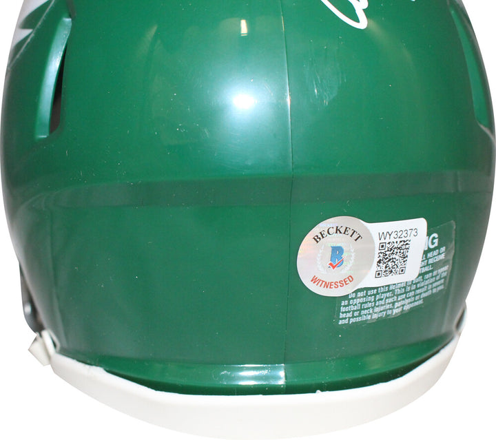 Dick Vermiel Signed Philadelphia Eagles HOF Mini Helmet Beckett 40626