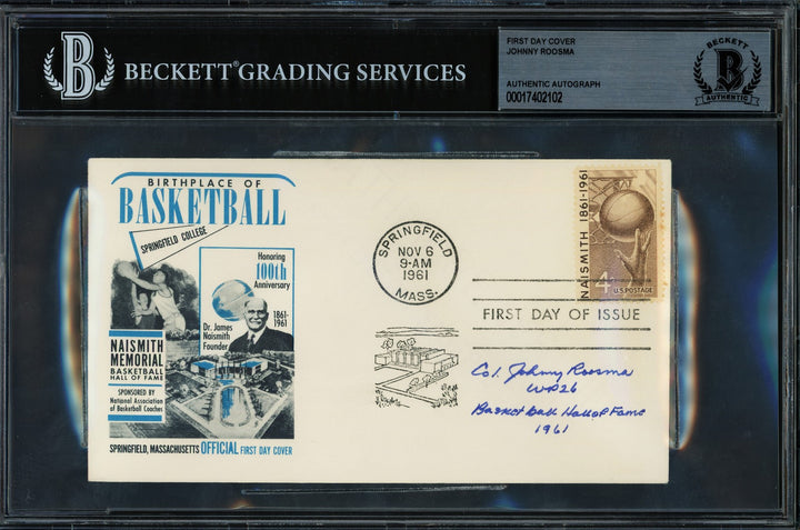 Col Johnny Roosma Autographed 1961 First Day Cover Army Beckett BAS #17402102