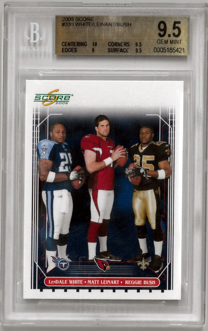 Reggie Bush/Matt Leinart/L White 2006 Score Rookie Card-BGS Graded 9.5 Gem Mint