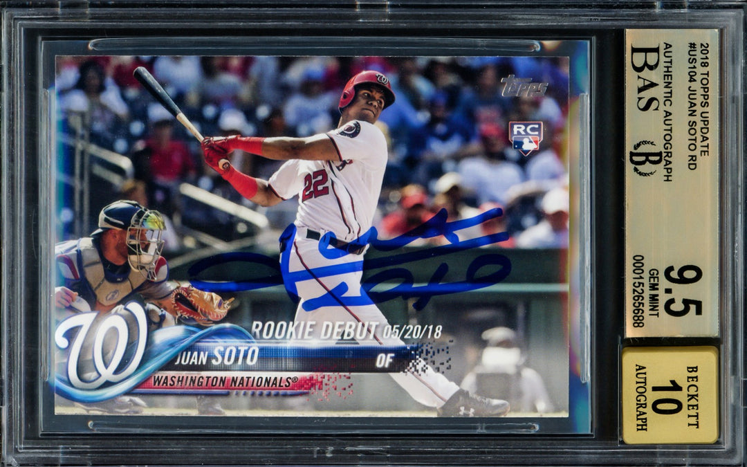 Juan Soto Signed 2018 Topps Update RC US104 Mets BGS 9.5 Auto GM 10 Beckett