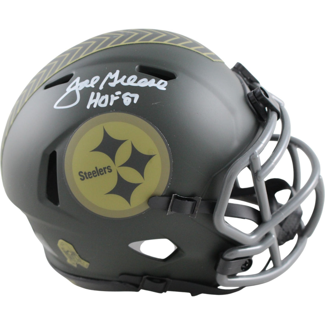 Joe Greene Autographed Pittsburgh Steelers 25 STS Mini Helmet HOF Beckett 54277