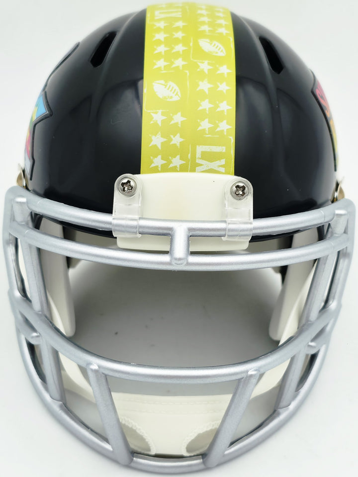 AJ Barner Signed Seahawks Black SB LX Logo Speed Mini Helmet Beckett Witness
