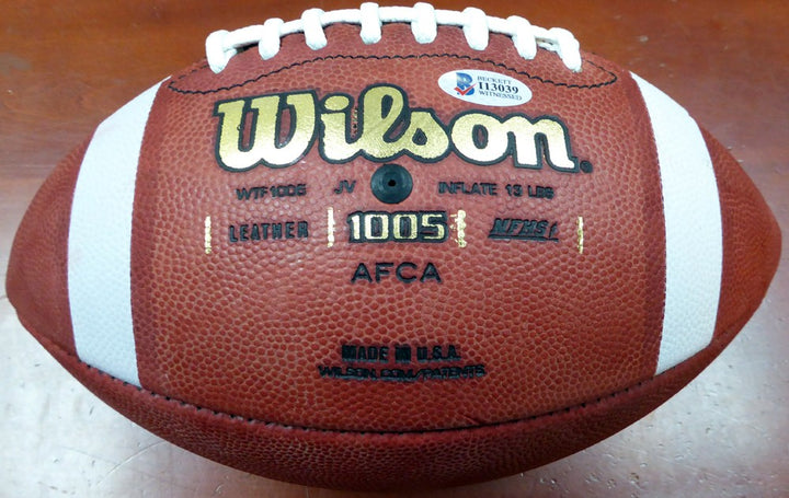Deshaun Watson Signed Official NCAA Leather Football Clemson Tigers Beckett BAS