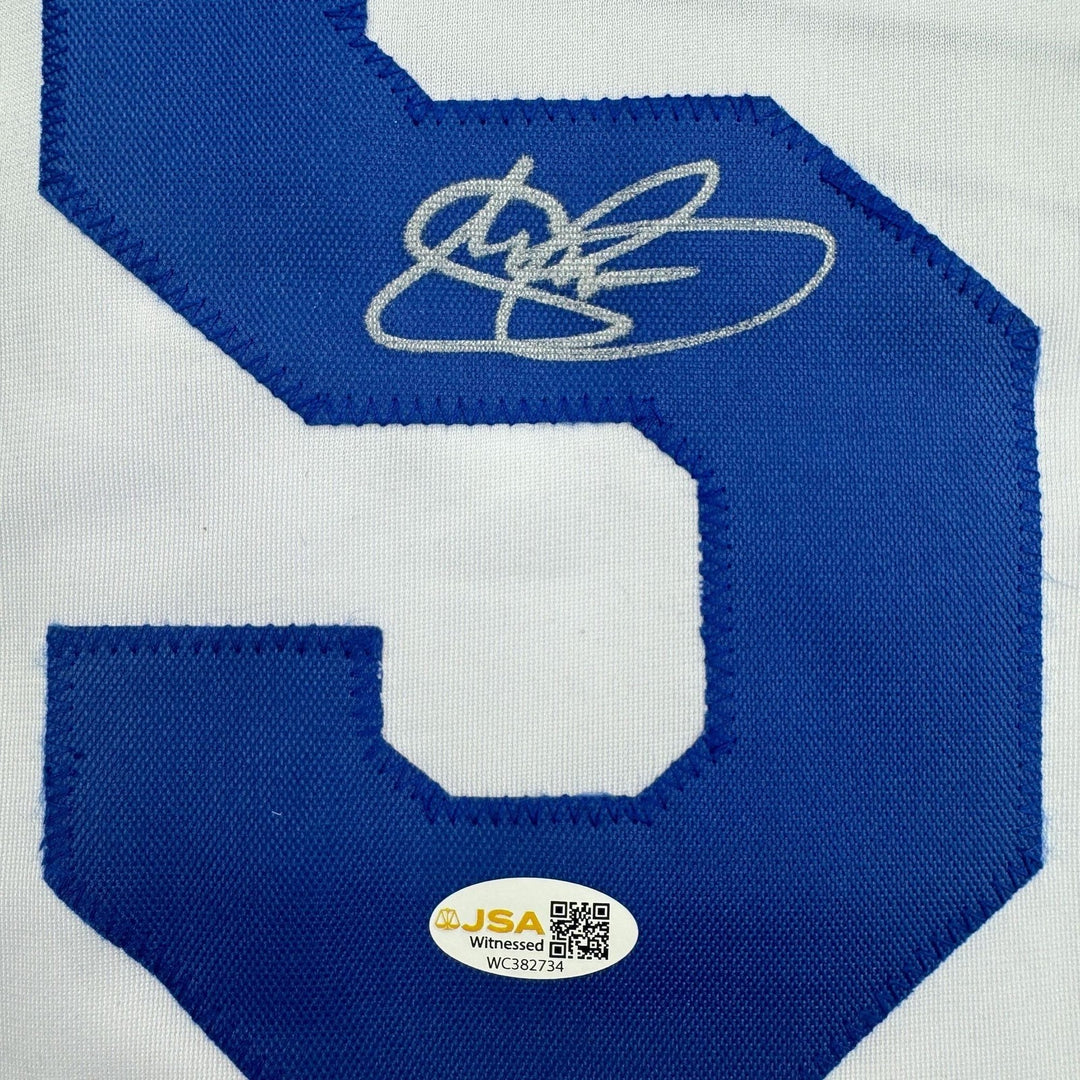 Autographed/Signed Shawn Green Los Angeles White Baseball Jersey JSA COA