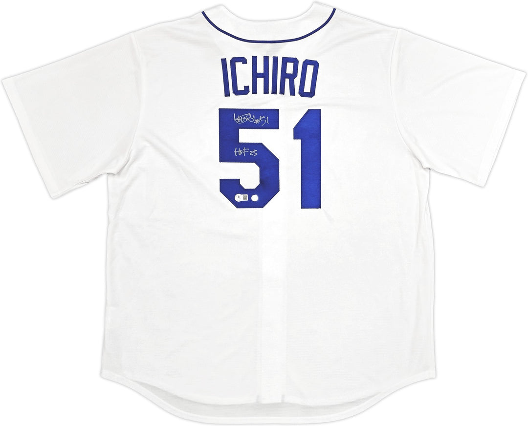 Mariners Ichiro Suzuki Auto White Nike Cooperstown Collect Jersey XL HOF 25 BAS