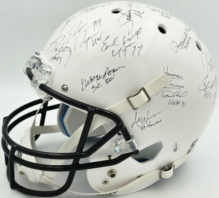 College Heisman Winners Auto White Full Size Schutt Helmet 24 Sigs Barry Sanders