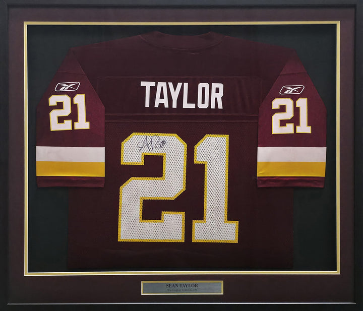 Washington Redskins Sean Taylor Signed Framed Maroon Reebok Jersey JSA #XX86700