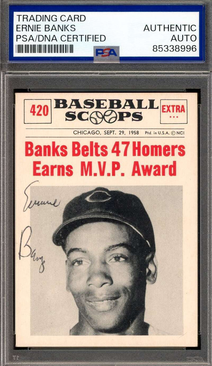 Ernie Banks PSA DNA Vintage Signed Rare 1961 Nu Scoops Autograph