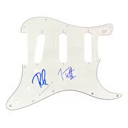 Joe Elliott Phil Collen Def Leppard Signed White Guitar Pick Guard JSA ITP