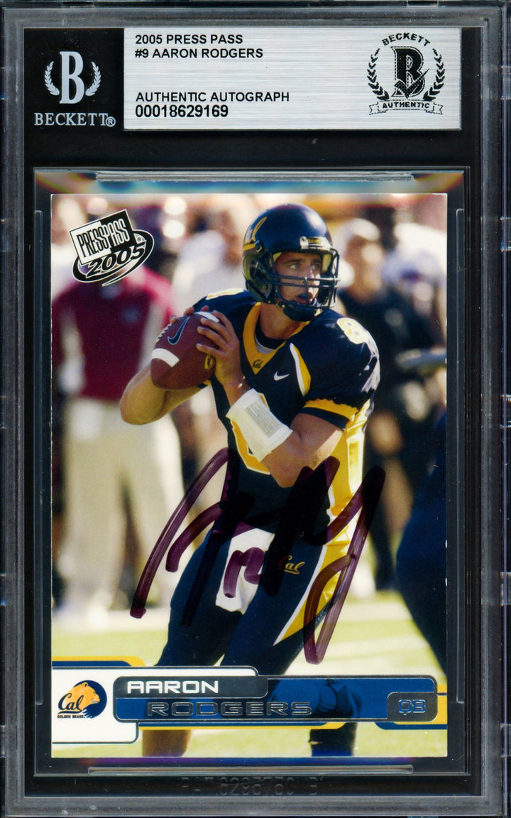 Aaron Rodgers Signed 2005 Press Pass RC 9 Green Bay Packers Beckett #18629169