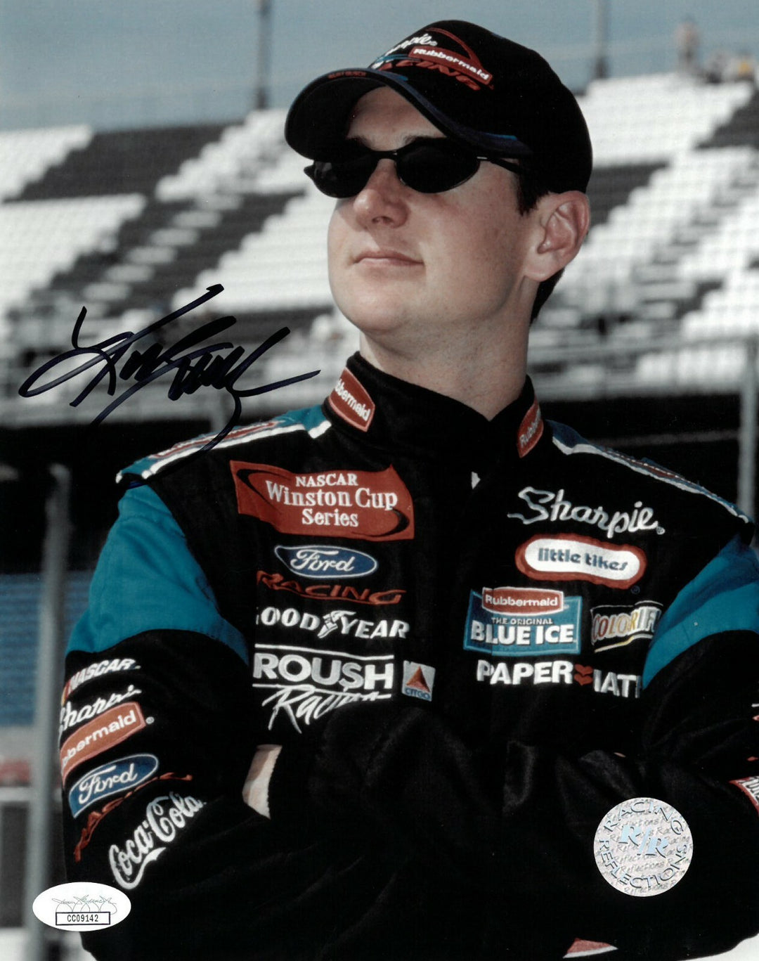 Kurt Busch signed NASCAR Licensed Sharpie 8x10 Photo - JSA Hologram #CC09142