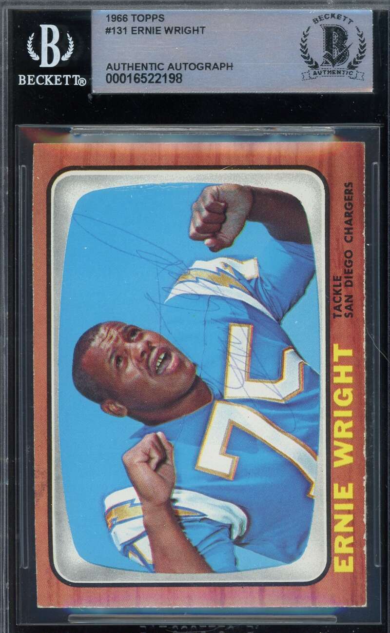 Ernie Wright Beckett BAS Signed 1966 Topps Autograph