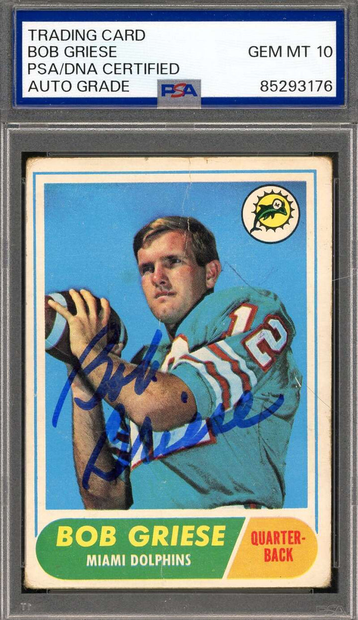 Bob Griese Gem Mint 10 PSA DNA Signed 1968 Topps Rookie Autograph