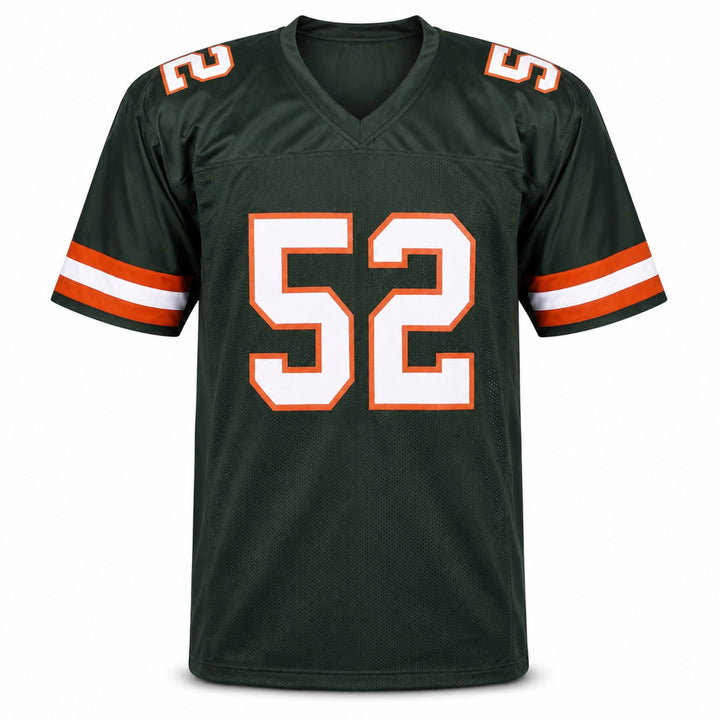 Miami Hurricanes Ray Lewis Signed Green Jersey JSA Witness
