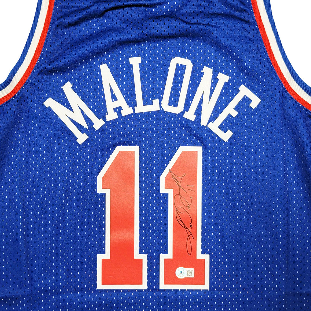 Jazz Karl Malone Auto Blue Authentic Mitchell Ness 1992 ASG Jersey Sz L Beckett