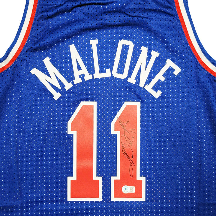 Jazz Karl Malone Auto Blue Authentic Mitchell Ness 1992 ASG Jersey Sz L Beckett