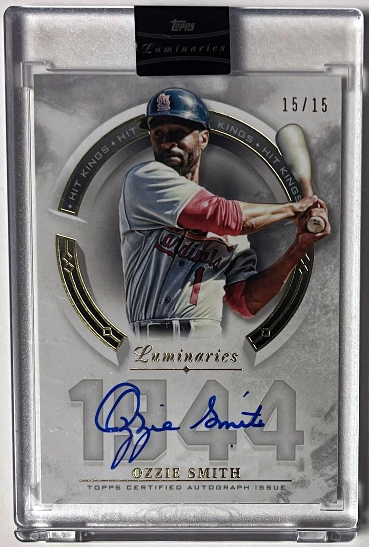 Ozzie Smith signed 2018 Topps Luminaries Hit Kings On Card Auto #HK-OS-  15/15