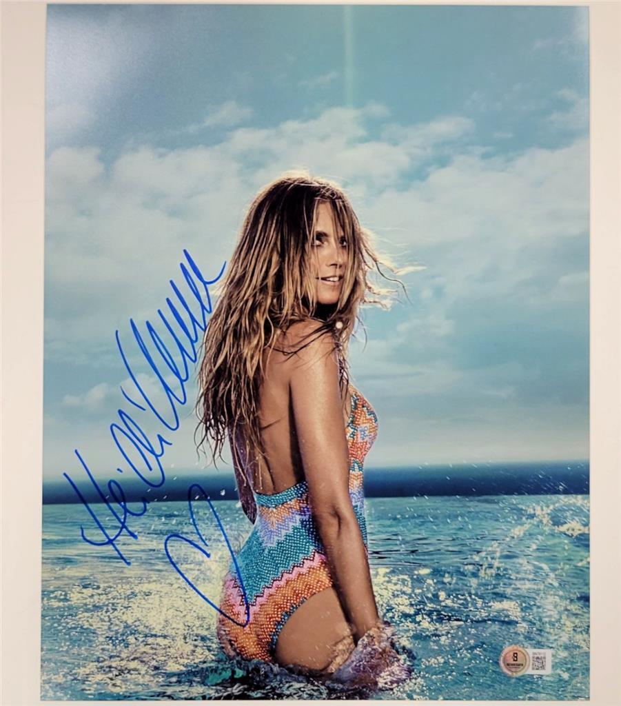 Heidi Klum signed 11x14 photo SI Victoria's Secret model autograph A Beckett BAS