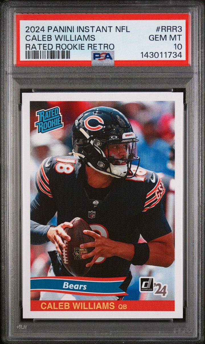 Graded 2024 Panini Instant NFL Caleb Williams RRR3 Rated Rookie Retro RC PSA 10