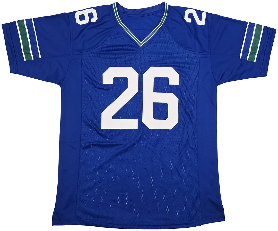 Seattle Seahawks Zach Charbonnet Signed Blue Throwback Jersey MCS Holo