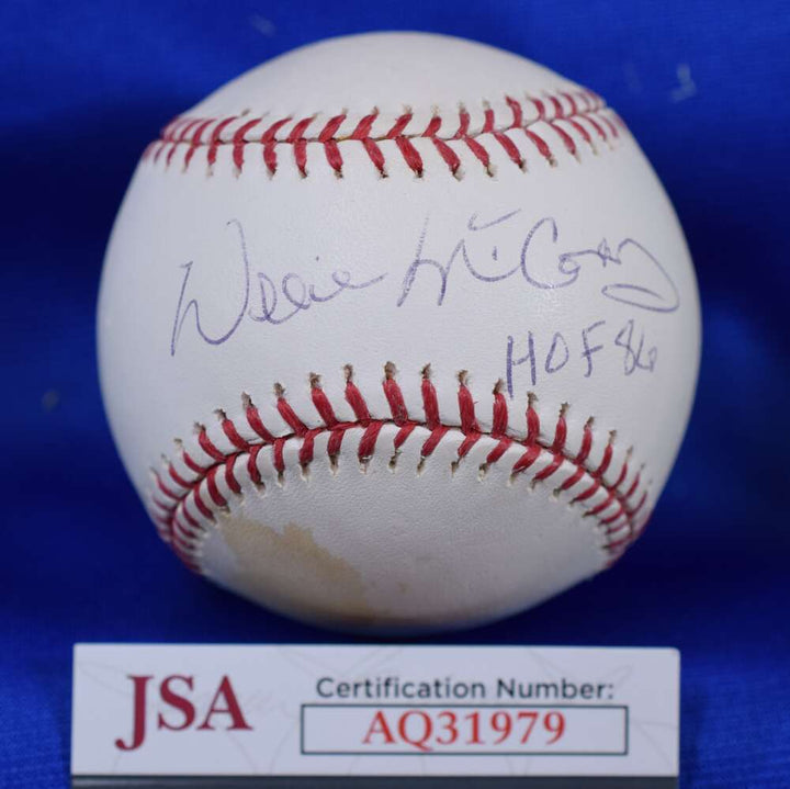 Willie McCovey JSA COA Autographed Major League Signed Baseball HOF 86
