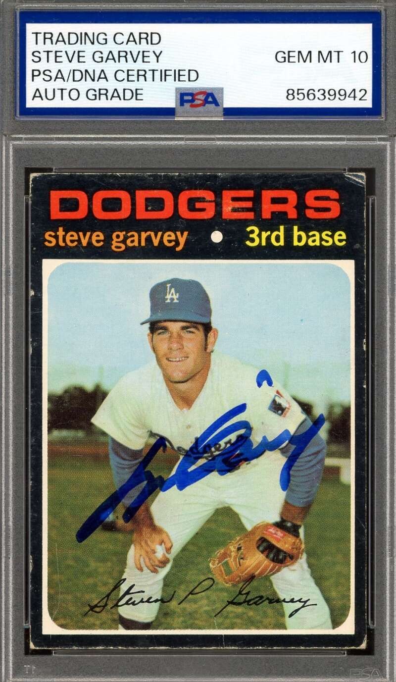 Steve Garvey Gem Mint 10 PSA DNA Signed 1971 Topps Rookie Autograph