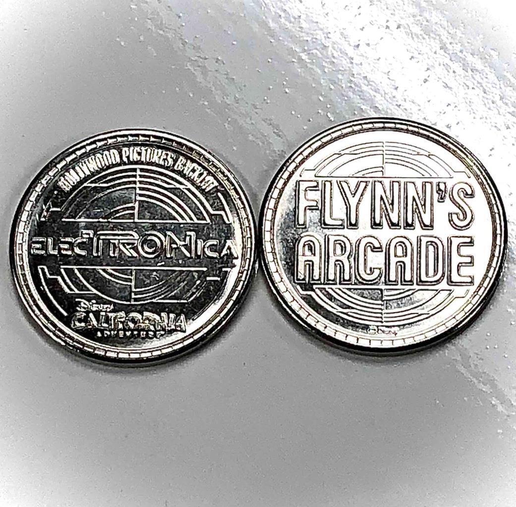 Flynn's Arcade Disneyland/DCA Tron elecTRONica silver colored Token Coin (new)