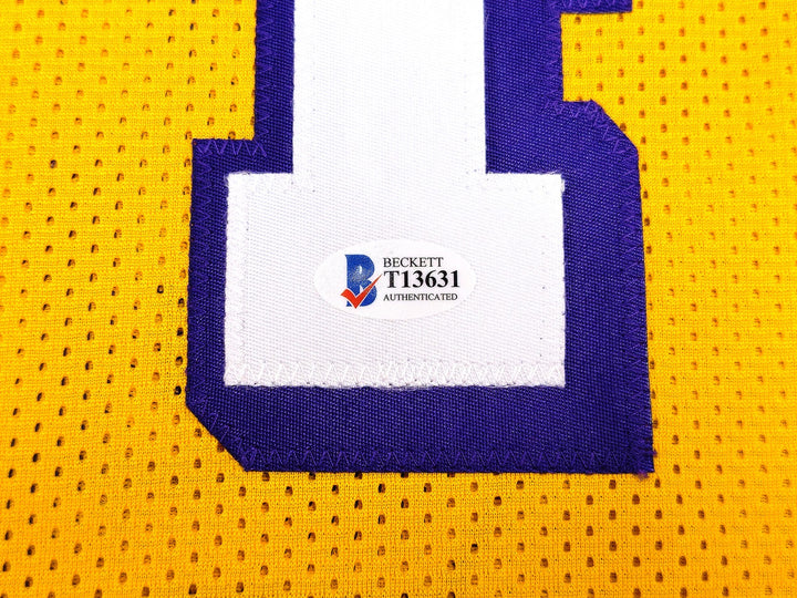 Los Angeles Lakers Jerry West Autographed Signed Yellow Jersey Beckett