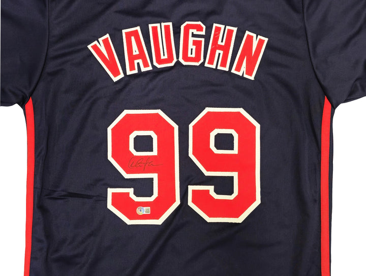 Charlie Sheen Auto Navy Jersey Major League Ricky Wild Thing Vaughn Beckett Wit