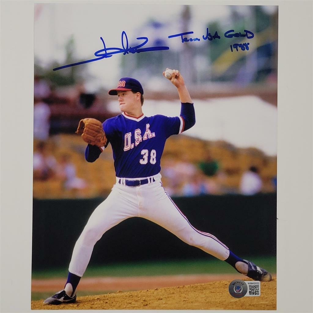 Jim Abbott signed "Team USA Gold 1988" 8x10 Photo Autograph~ Beckett BAS Witness
