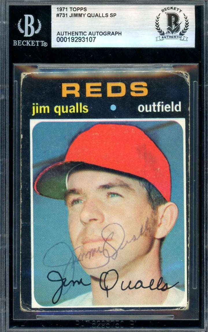 Jimmy Qualls Beckett BAS Signed 1971 Topps High Number Autograph