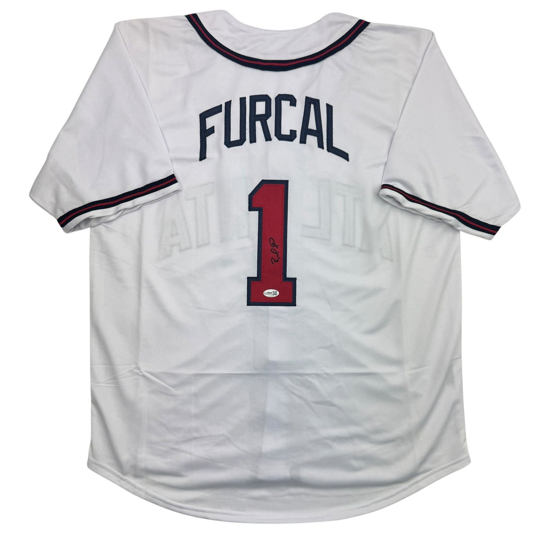Autographed/Signed Rafael Furcal Atlanta White Baseball Jersey JSA COA