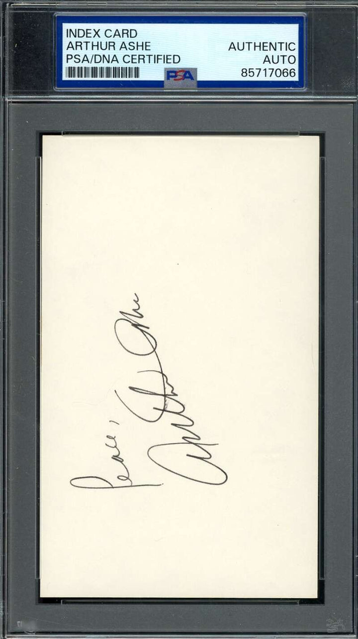 Arthur Ashe PSA DNA Coa Signed 3x5 Index Card Tennis Autographed