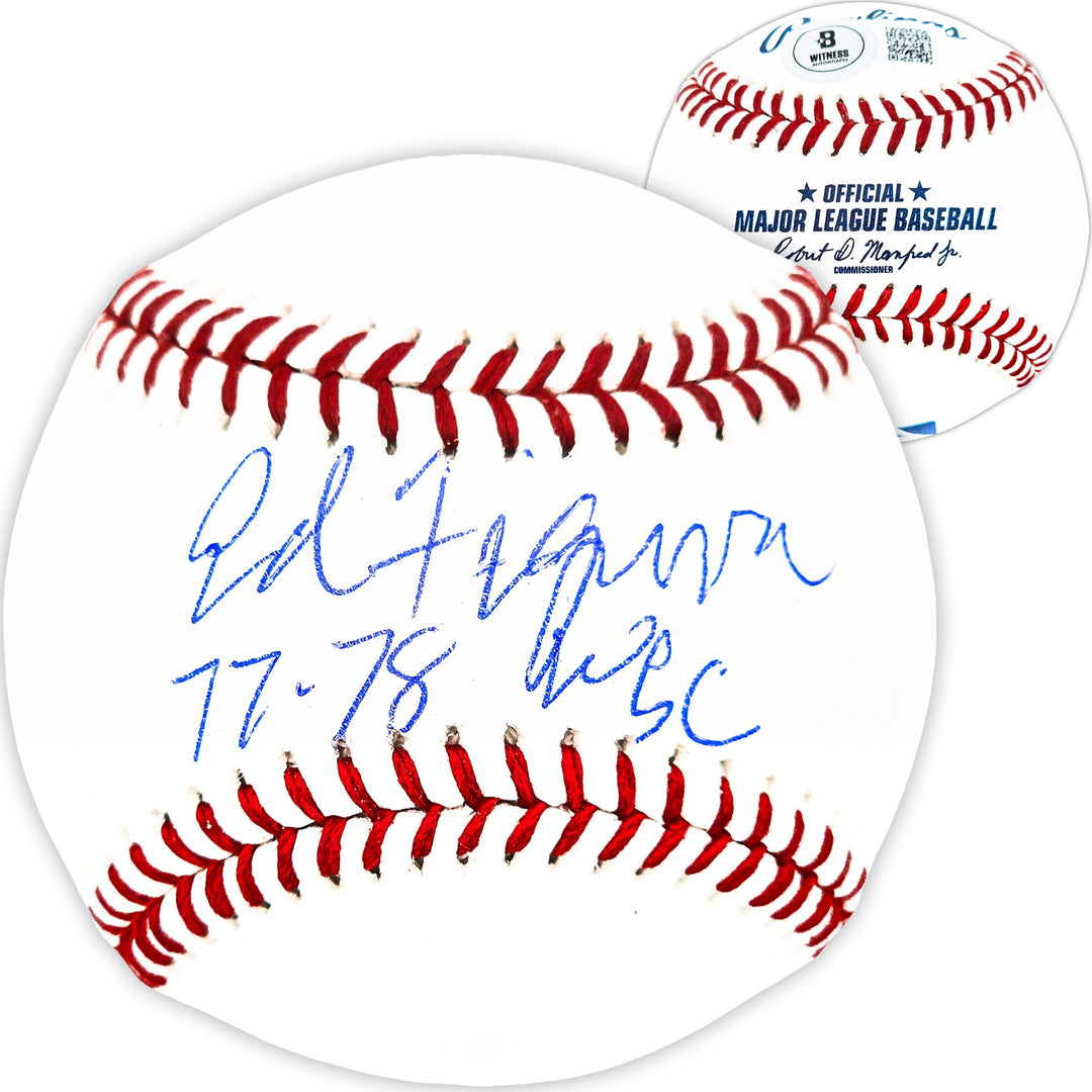 Ed Figueroa Signed Official MLB Baseball Yankees "77 & 78 WSC" Beckett Witness