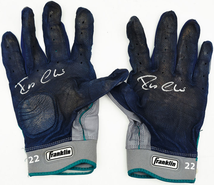 Robinson Cano Signed Blue & Gray Franklin Game Used Batting Gloves Mariners