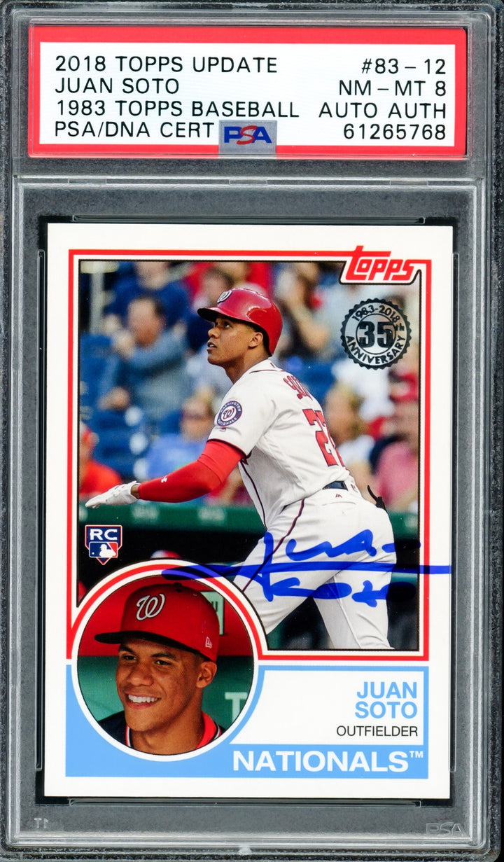 Juan Soto Signed 2018 Topps Update 1983 RC 83-12 Mets PSA 8 PSA/DNA #61265768