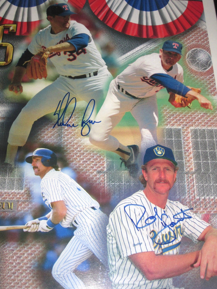HOF Class of 1999 Signed Framed 24x35 Photo Ryan Cepeda Brett Yount LE /99 COA