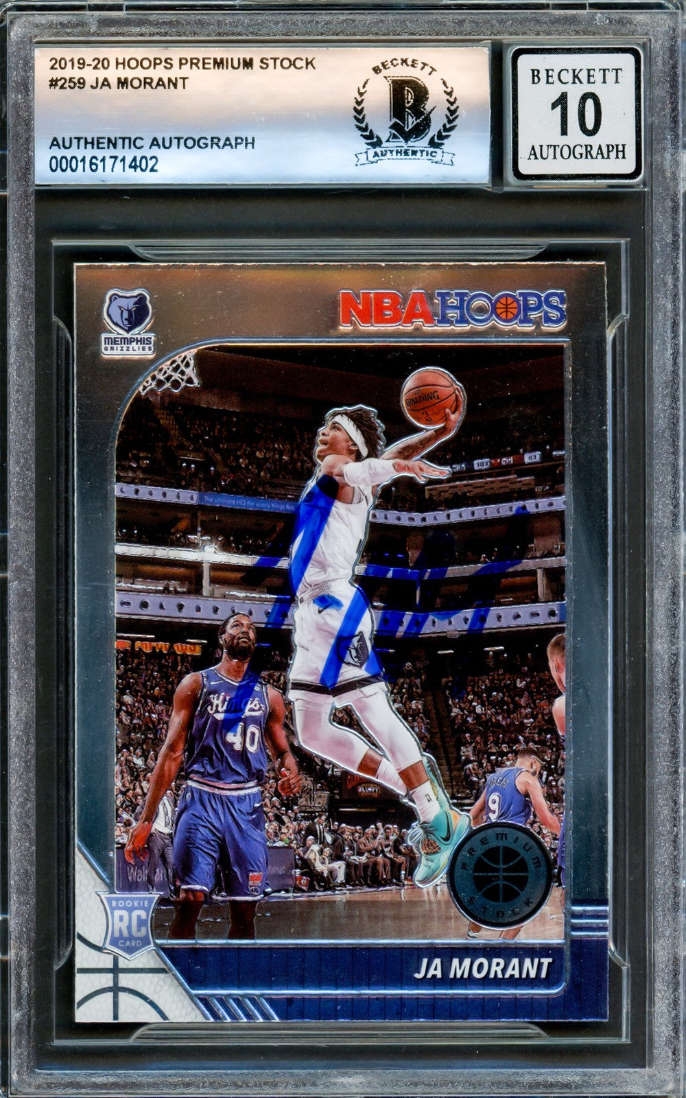 Ja Morant Auto 2019-20 Panini Hoops Premium Stock RC 259 Sig 10 Beckett