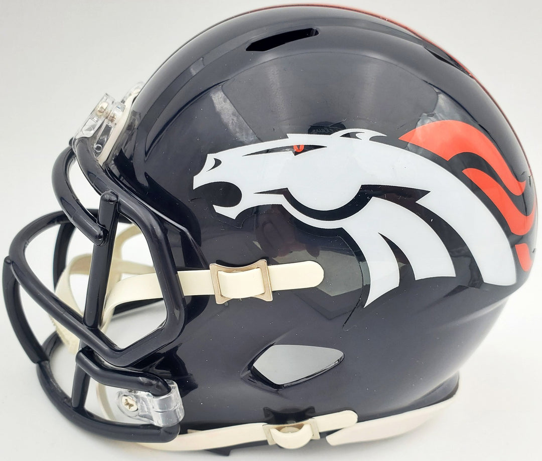 Steve Atwater Signed Denver Broncos Speed Mini Helmet Beckett BAS