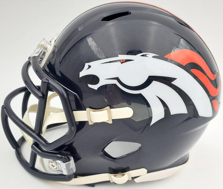 Steve Atwater Signed Denver Broncos Speed Mini Helmet Beckett BAS