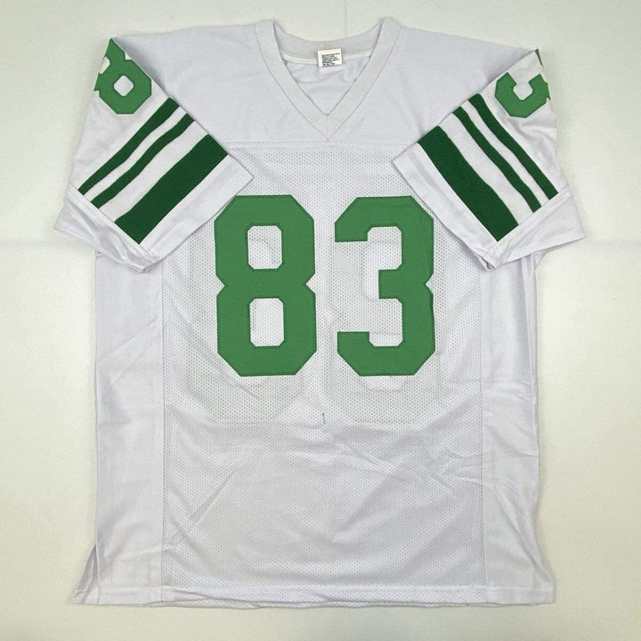Autographed/Signed VINCE PAPALE Philadelphia White Football Jersey JSA COA Auto