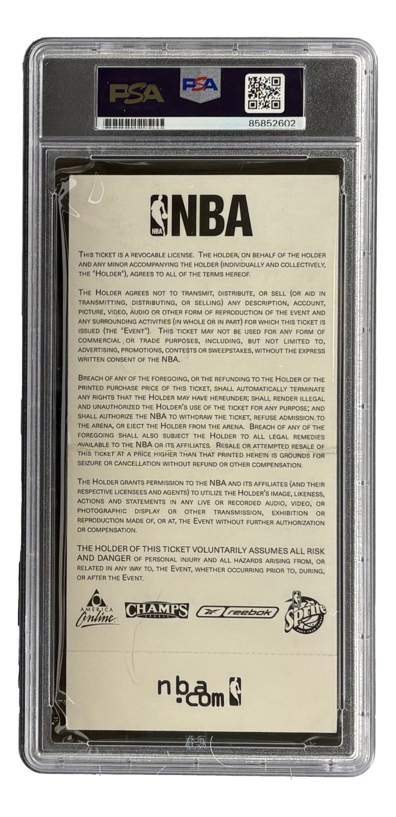 Shaquille O'Neal Lakers Signed 2002 NBA All-Star Game Ticket PSA/DNA Auto 10