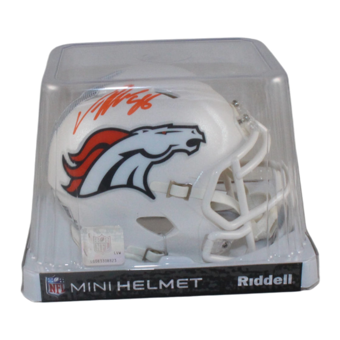 Von Miller Autographed Denver Broncos 24 Alt Mini Helmet Beckett Witness 54685