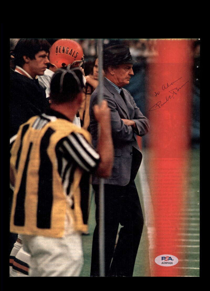Paul Brown PSA DNA Signed Vintage 8x10 Photo Autograph