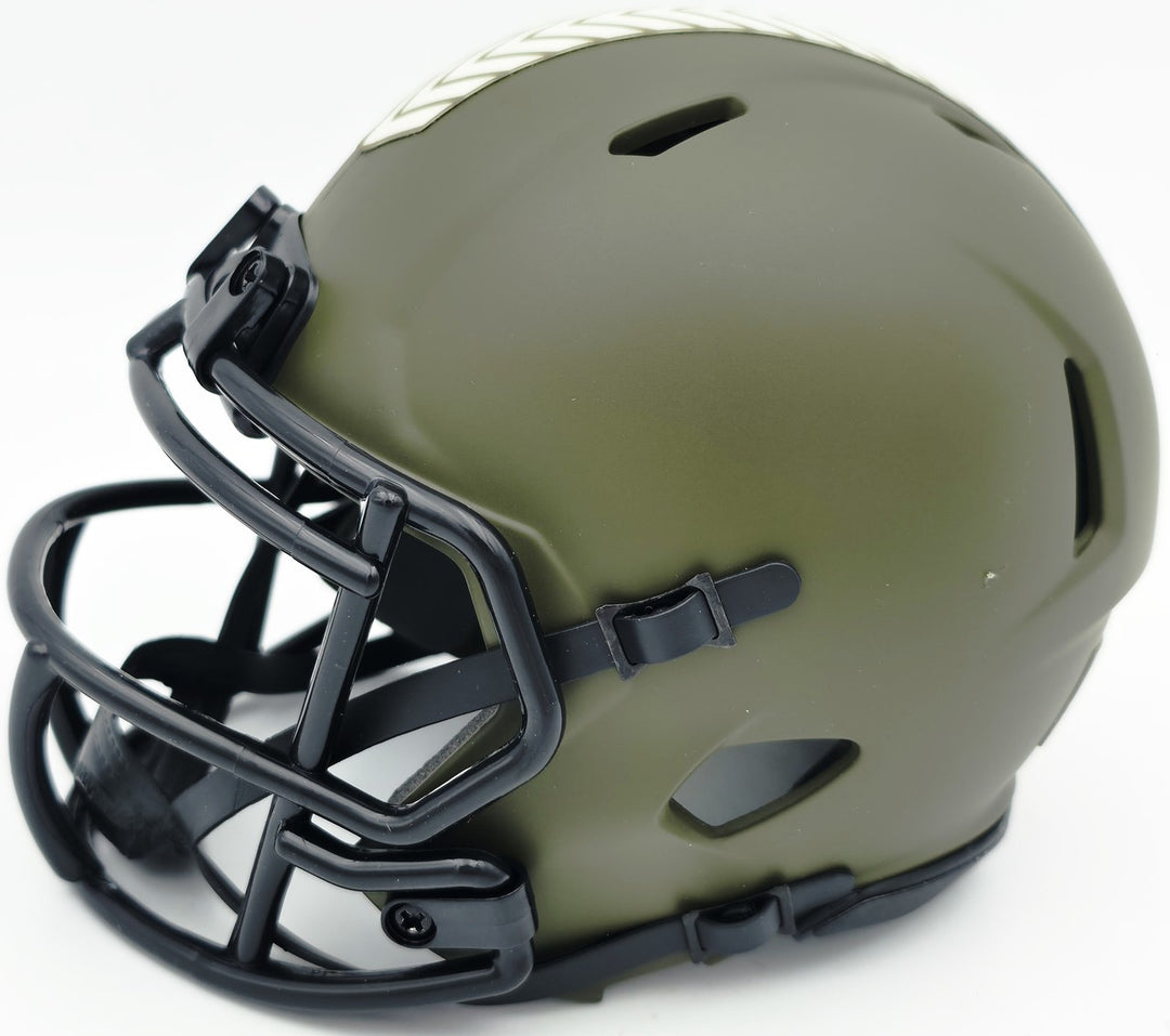 Brian Urlacher Signed Chicago Bears Camo Green Salute to Service Speed Mini