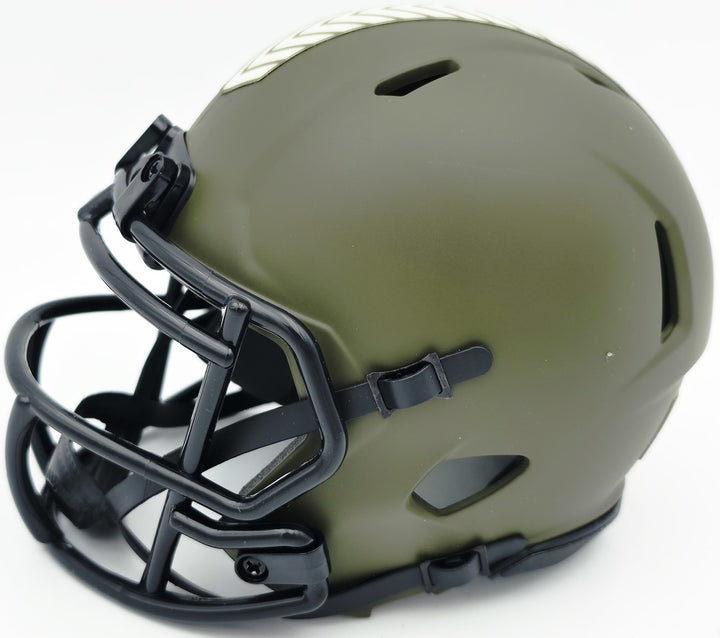 Brian Urlacher Signed Chicago Bears Camo Green Salute to Service Speed Mini