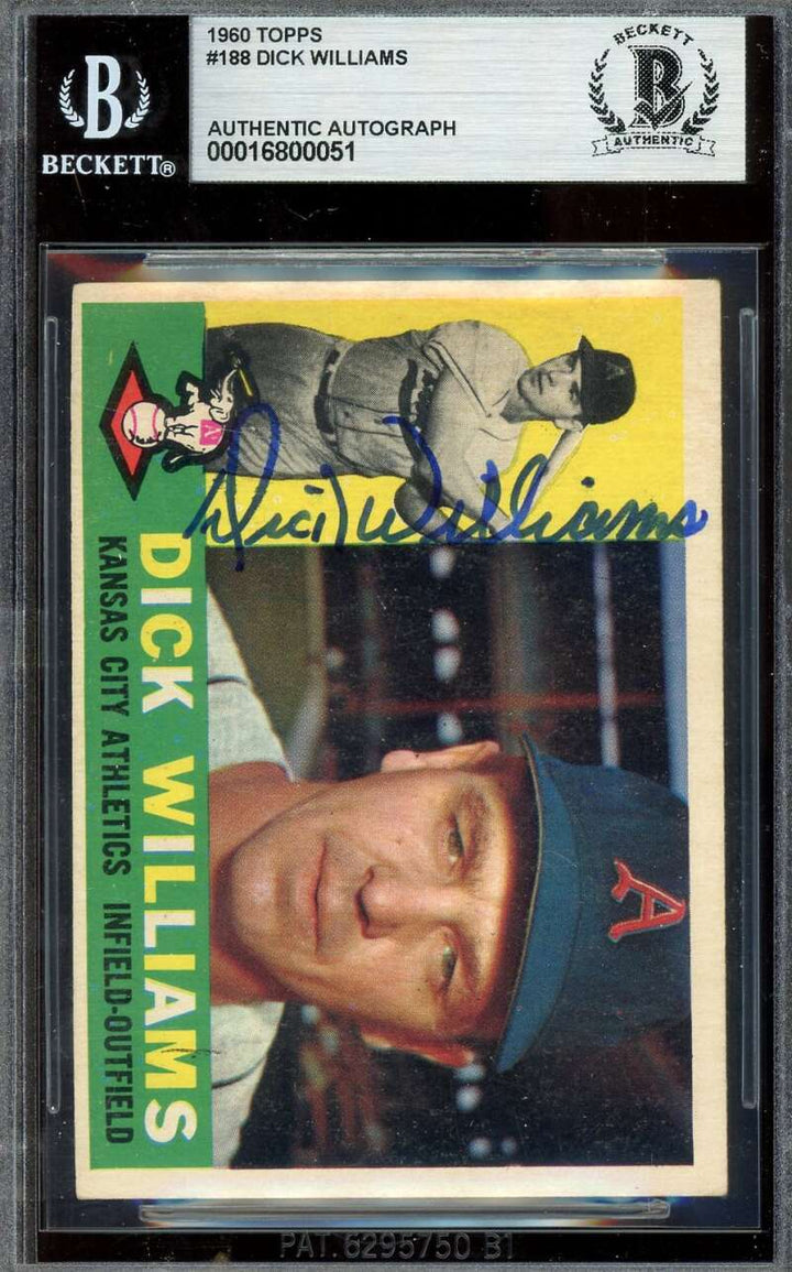 Dick Williams Beckett BAS Signed 1960 Topps Autograph