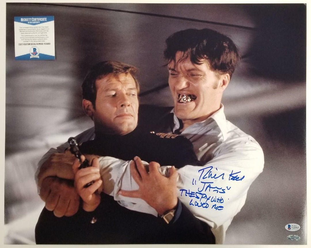 Richard Kiel signed "Jaws" 16x20 Photo The Spy Who Loved Me Inscription~ BAS COA
