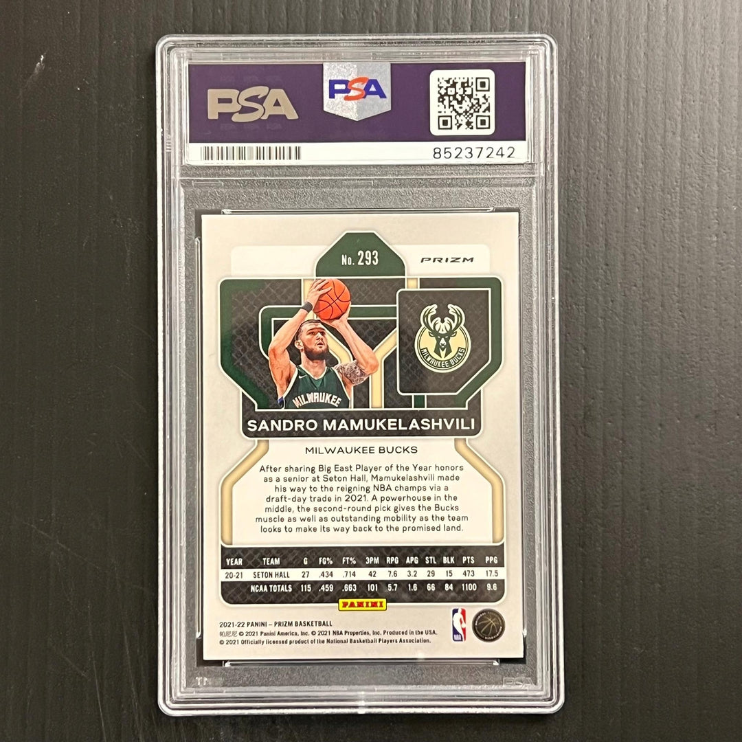 2021-2022 Panini Prizm #293 Sandro Mamukelashvili Signed Card AUTO PSA/DNA Slabb