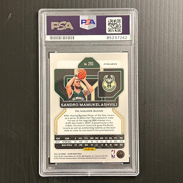 2021-2022 Panini Prizm #293 Sandro Mamukelashvili Signed Card AUTO PSA/DNA Slabb
